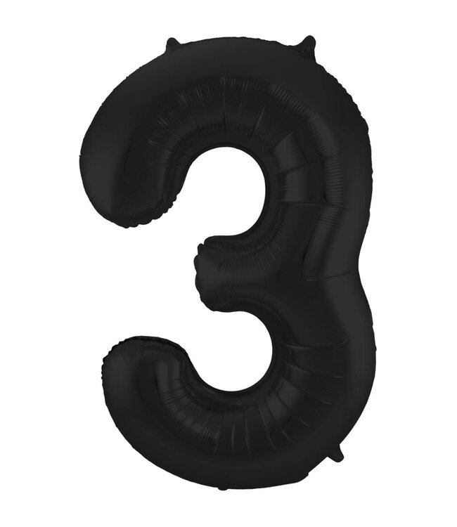 Cijferballon 3 Zwart | 100cm