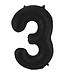 Cijferballon 3 Zwart | 100cm