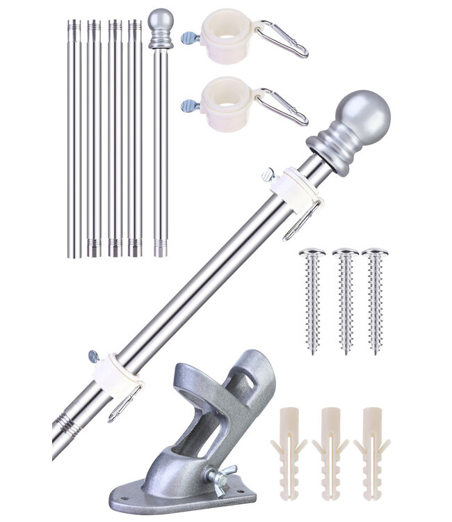 Vlaggenstok demontabel aluminium