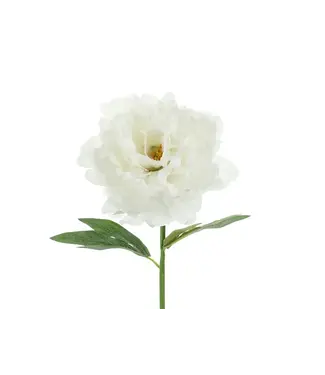 Kunstbloem Pioenroos | 35 cm | Wit