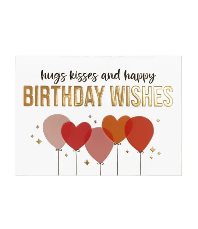 Wenskaart | Hugs kisses and happy birthday wishes
