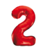 Cijferballon 2 | Rood satijn | 86cm