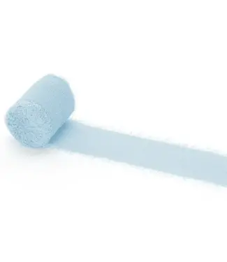 PartyDeco Chiffon lint lichtblauw | 40 mm x 5 meter | 3 rollen