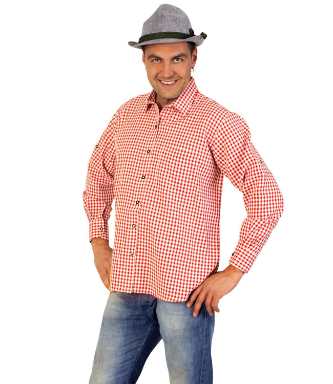 Tiroler Blouse Rood/Wit | Heren XXL