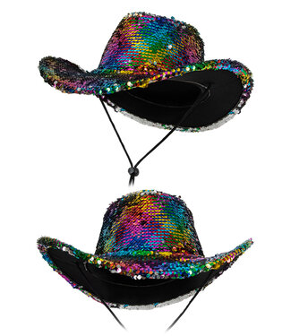 Cowboyhoed | Rainbow Pailletten
