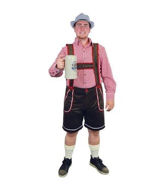 Haza Tiroler lederhose broek deluxe bruin | Maat XL
