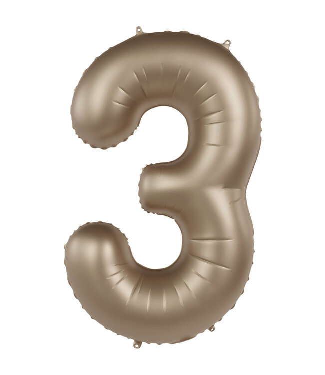 Cijferballon 3 Starlight Gold | 86 cm