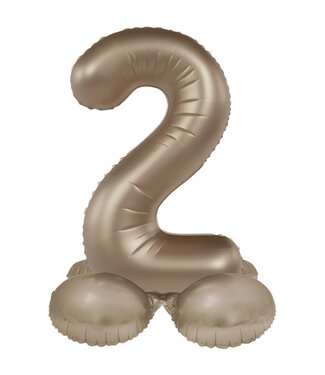 Folat Cijferballon 2 Starlight gold | met standaard 41 cm