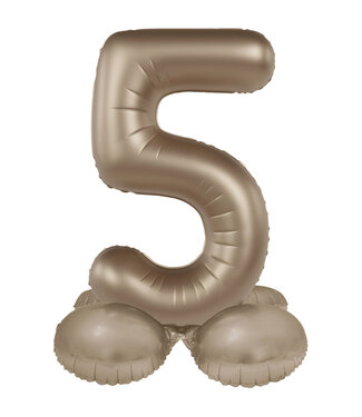 Folat Cijferballon 5 Starlight gold | met standaard 41 cm