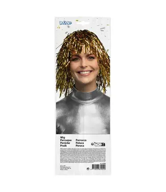 Pruik goud metallic