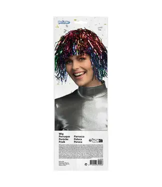Pruik multicolour metallic