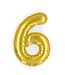 Sticker cijfer 6 goud | 20 cm
