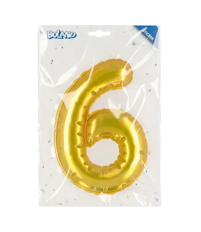 Sticker cijfer 6 goud | 20 cm