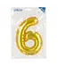 Sticker cijfer 6 goud | 20 cm