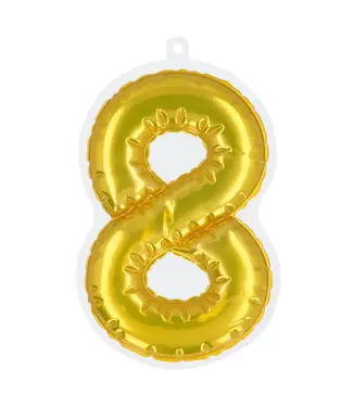 Sticker cijfer 8 goud | 20 cm