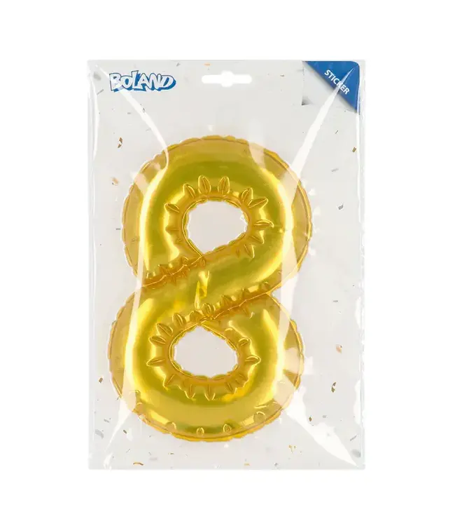 Sticker cijfer 8 goud | 20 cm