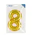 Sticker cijfer 8 goud | 20 cm