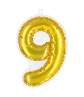 Sticker cijfer 9 goud | 20 cm