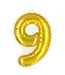Sticker cijfer 9 goud | 20 cm