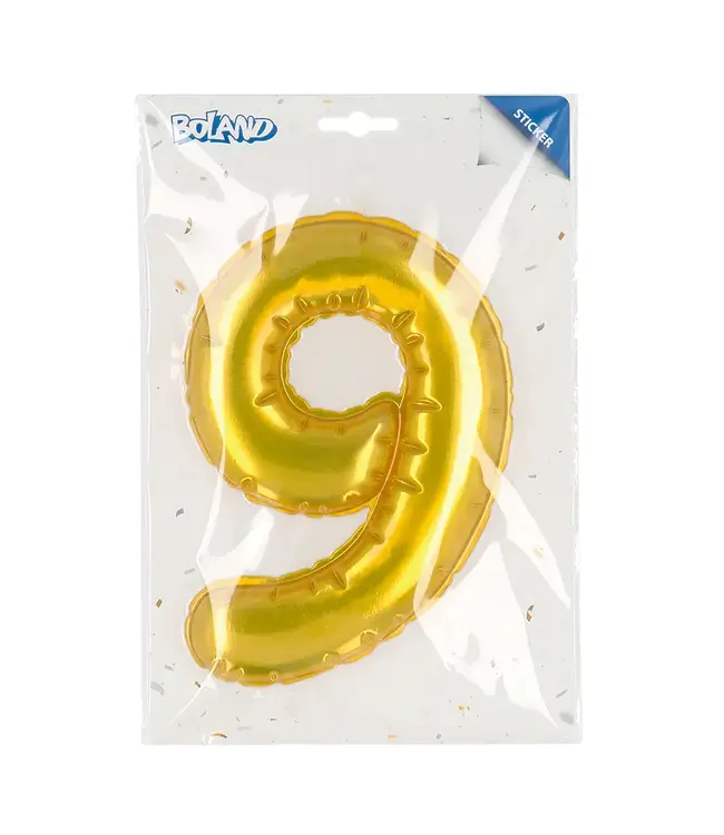 Sticker cijfer 9 goud | 20 cm