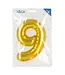 Sticker cijfer 9 goud | 20 cm