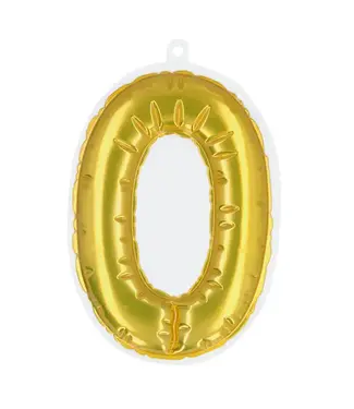 Sticker cijfer 0 goud | 20 cm