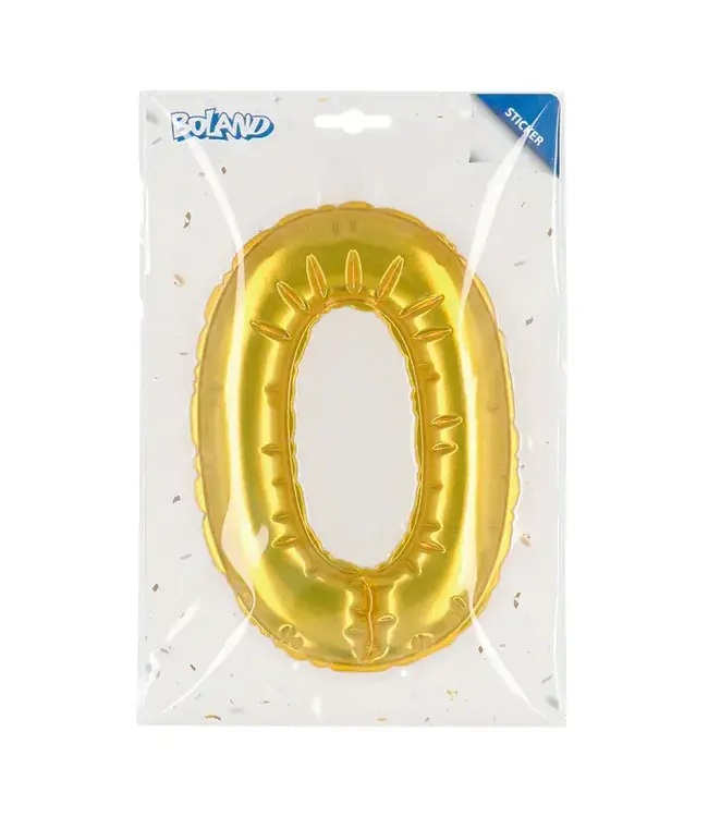 Sticker cijfer 0 goud | 20 cm