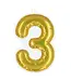 Sticker cijfer 3 goud | 20 cm