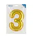 Sticker cijfer 3 goud | 20 cm