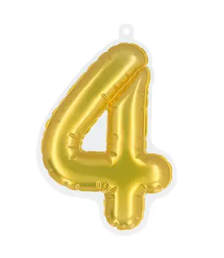 Sticker cijfer 4 goud | 20 cm