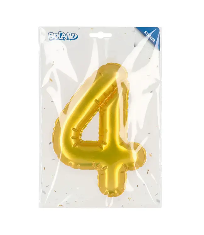 Sticker cijfer 4 goud | 20 cm