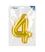 Sticker cijfer 4 goud | 20 cm