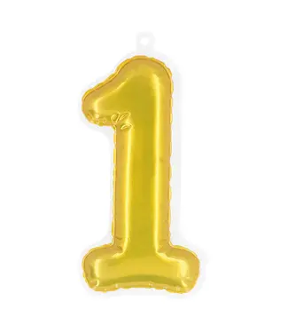 Sticker cijfer 1 goud | 20 cm