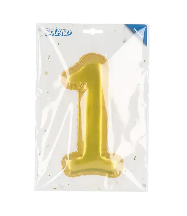Sticker cijfer 1 goud | 20 cm