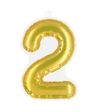 Sticker cijfer 2 goud | 20 cm