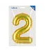 Sticker cijfer 2 goud | 20 cm
