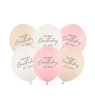 Strong Balloons Ballonnen Happy birthday | Pink mix | 6 stuks