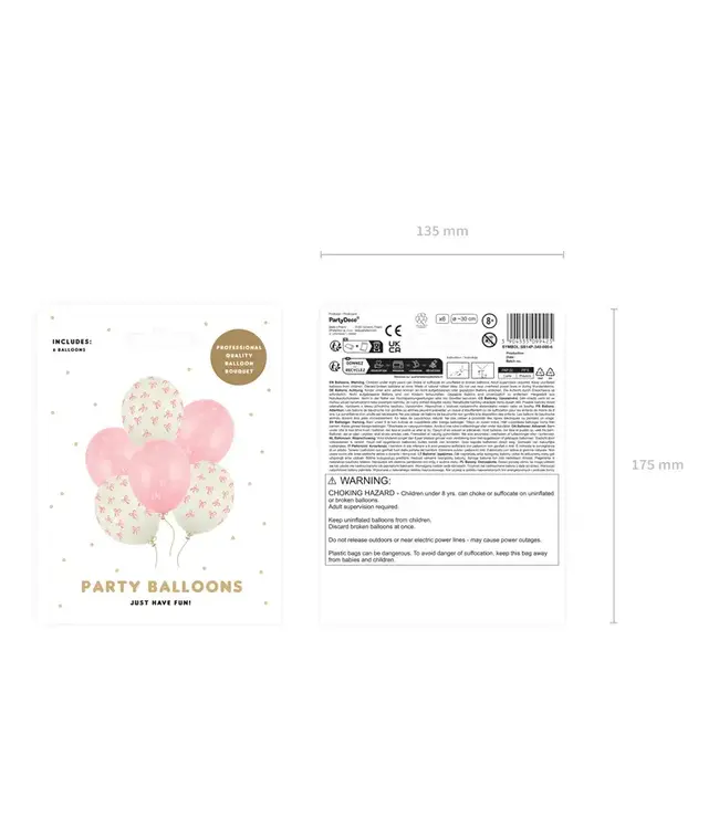 Ballonnen strikjes roze | 5 stuks | 30 cm