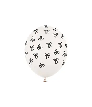PartyDeco Ballon strikjes wit/zwart | 5 stuks | 30 cm
