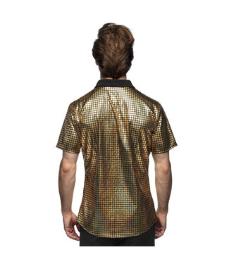 Shirt Disco diamond goud | Maat XL