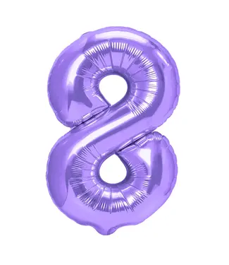 PartyPal Cijferballon 8 paars | 100 cm