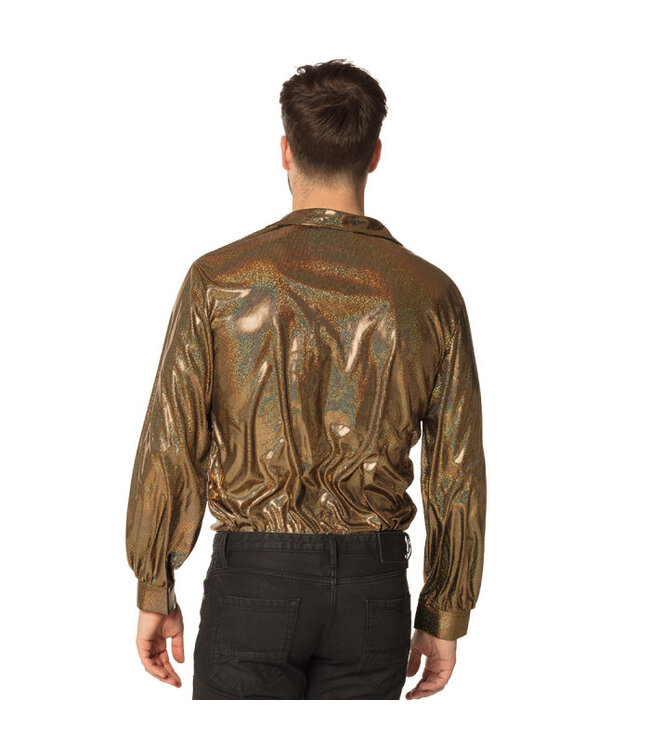 Shirt Shiny goud | Maat XL