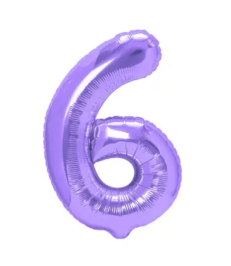 PartyPal Cijferballon 6 paars | 100 cm