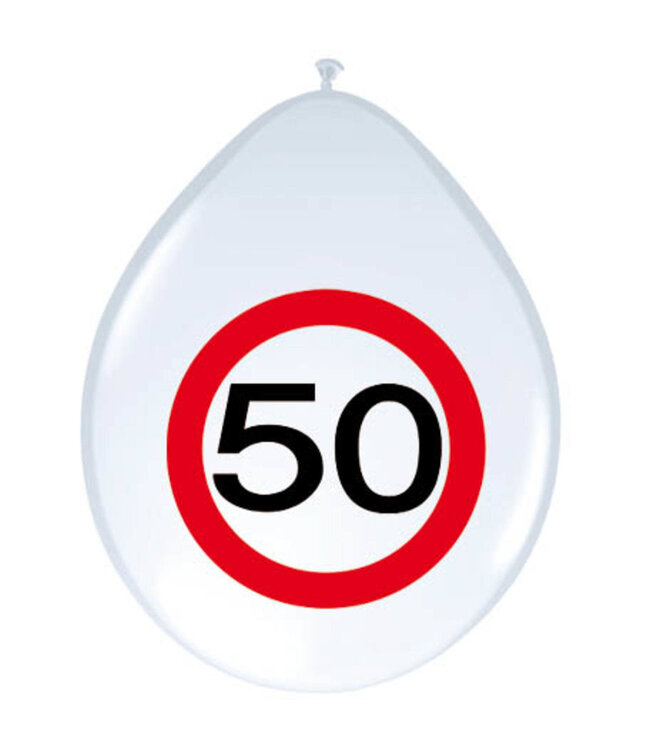 Ballonnen 50 Verkeersbord | 8 stuks