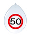 Ballonnen 50 Verkeersbord | 8 stuks