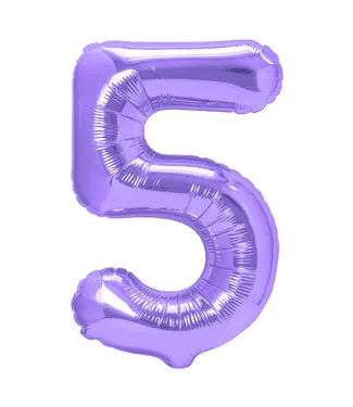 PartyPal Cijferballon 5 paars | 100 cm