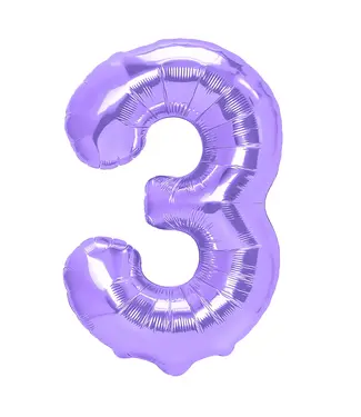 PartyPal Cijferballon 3 paars | 100 cm