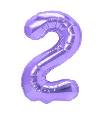 PartyPal Cijferballon 2 paars | 100 cm