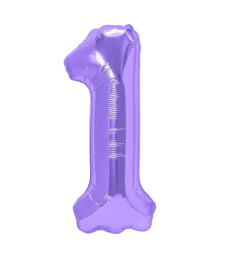 PartyPal Cijferballon 1 paars | 100 cm