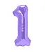 Cijferballon 1 paars | 100 cm